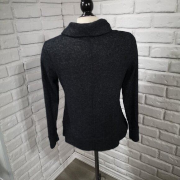 Cleo Ladies Size XS Black with Specs of Grey Lightweight Cowl Neck Sweater - Picture 2 of 9